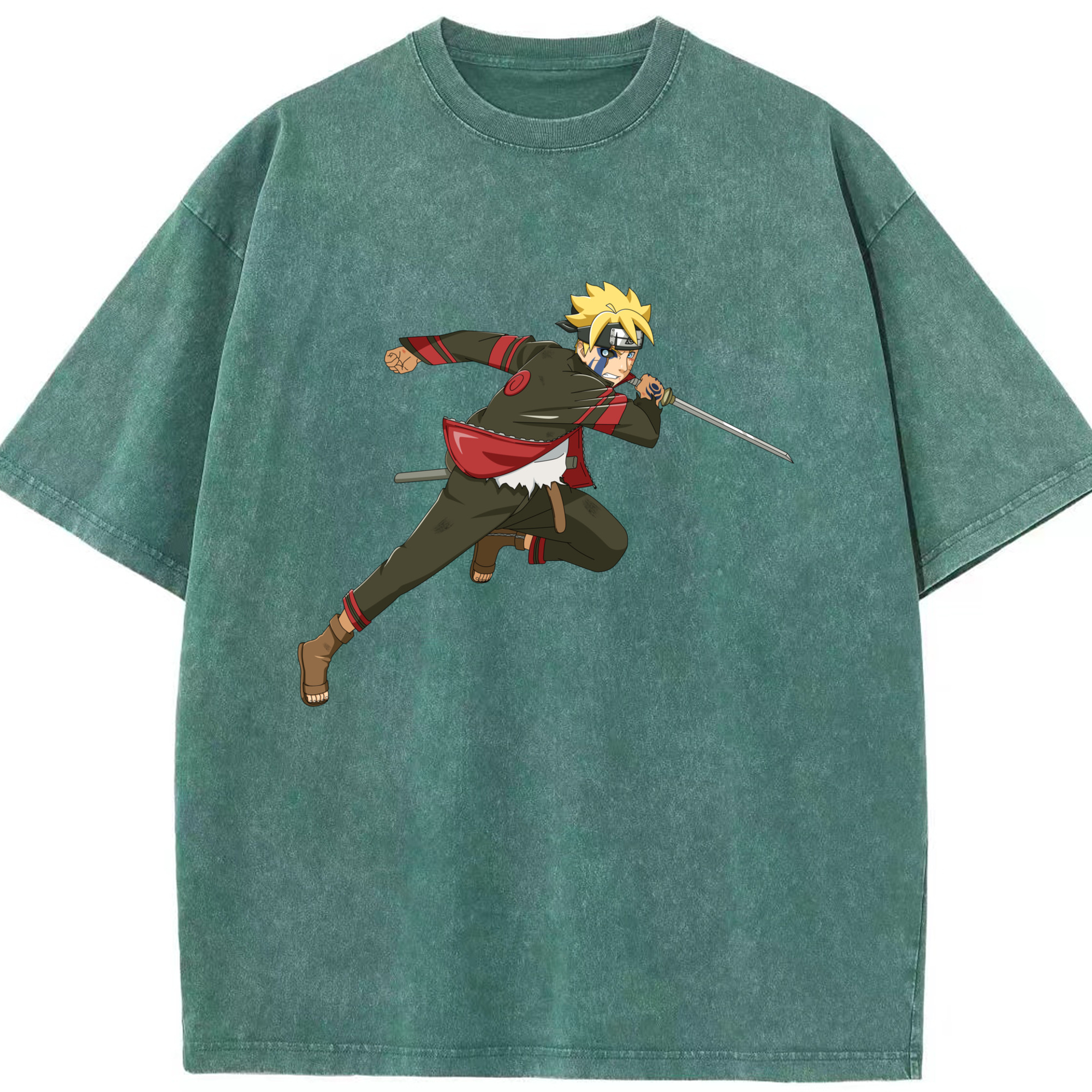 （画像用） NARUTO -ナルト- うずまき ボルト Uzumaki Boruto 綿100% ヴィンテージ風 半袖Tシャツ（フロントプリント）
